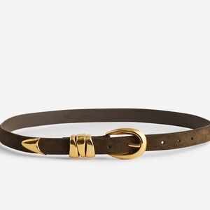 Madewell Triple Metal Keeper Belt in Shaded Olive